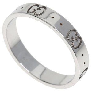 Gucci Icon #18 Ring, 18K White Gold, Women's, GUCCI